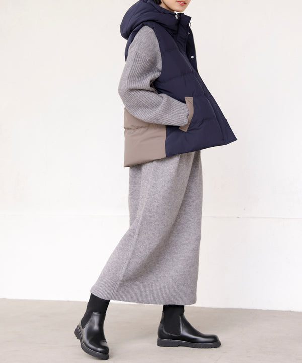 ハイネックIラインニットワンピース