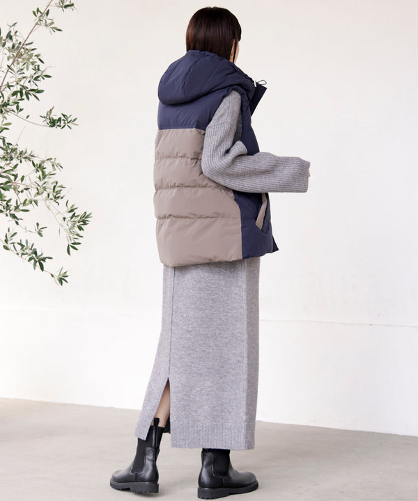 ハイネックIラインニットワンピース