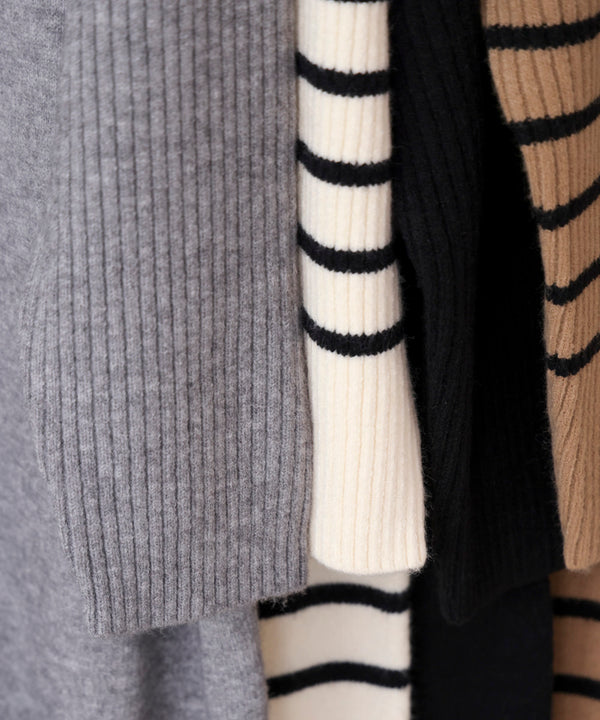 ハイネックIラインニットワンピース