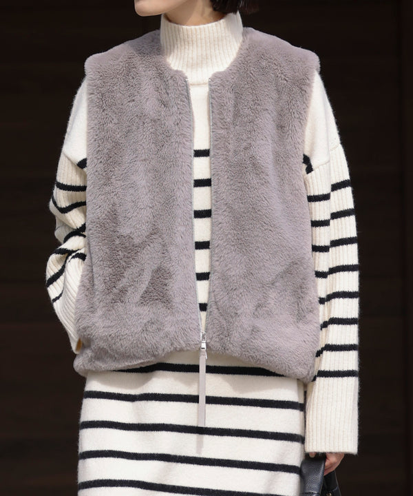 ハイネックIラインニットワンピース