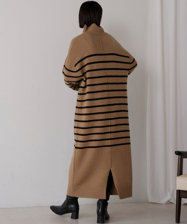 ハイネックIラインニットワンピース