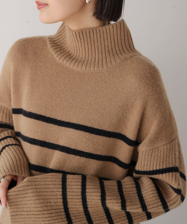 ハイネックIラインニットワンピース