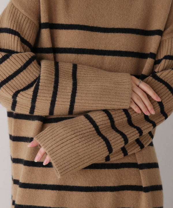 ハイネックIラインニットワンピース