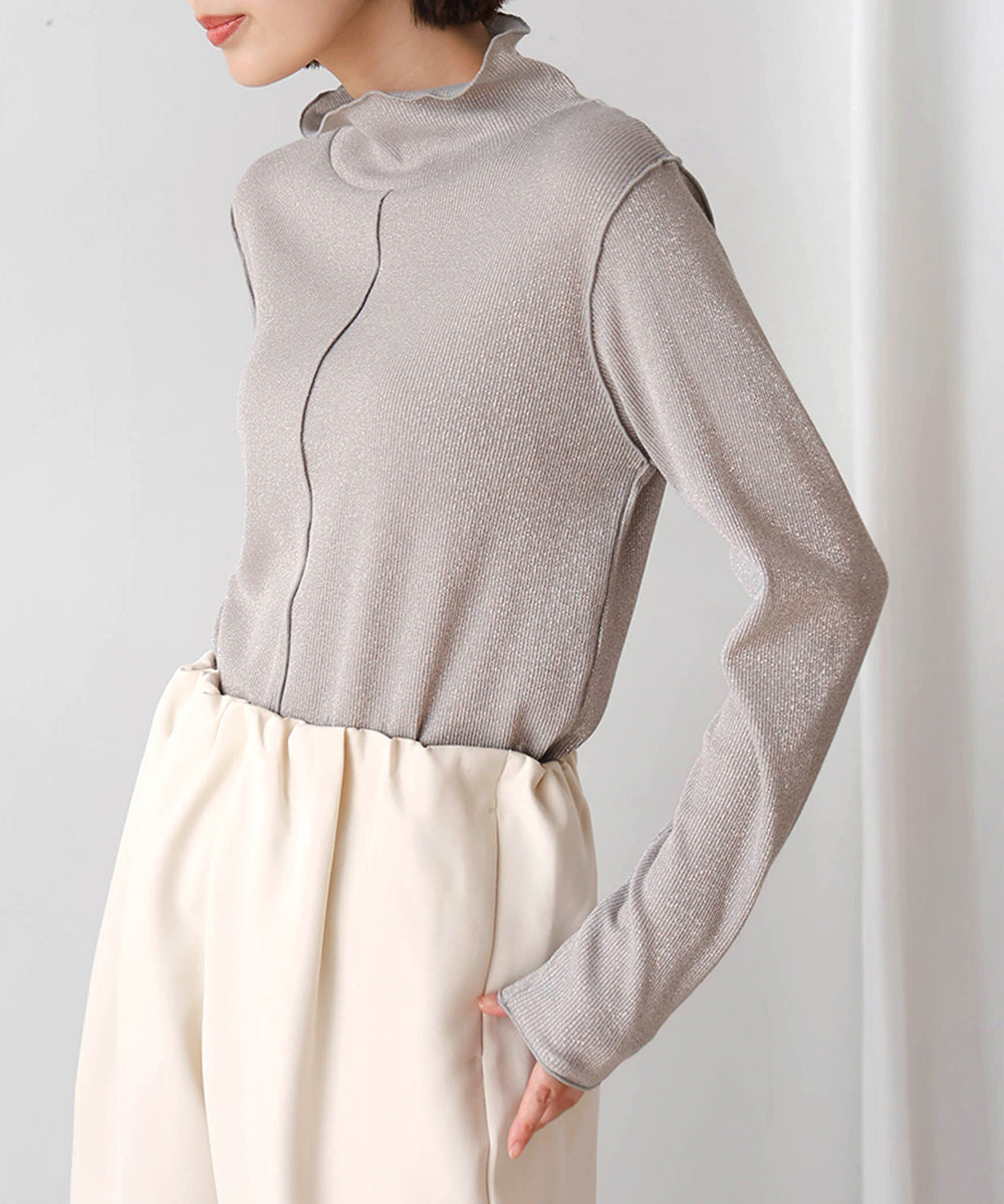 【再入荷】シルバーラメハイネックインナー
