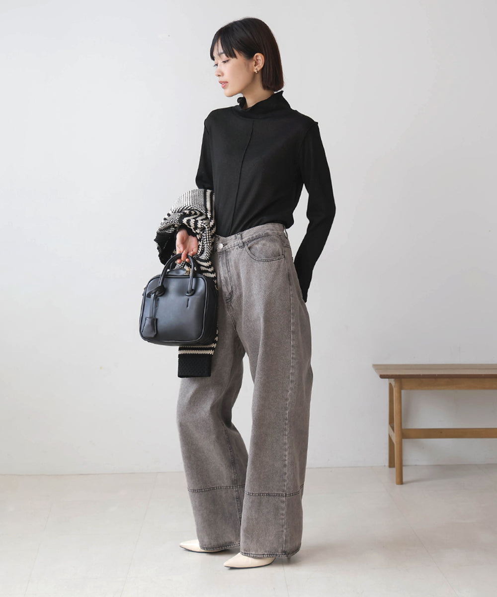 【再入荷】シルバーラメハイネックインナー