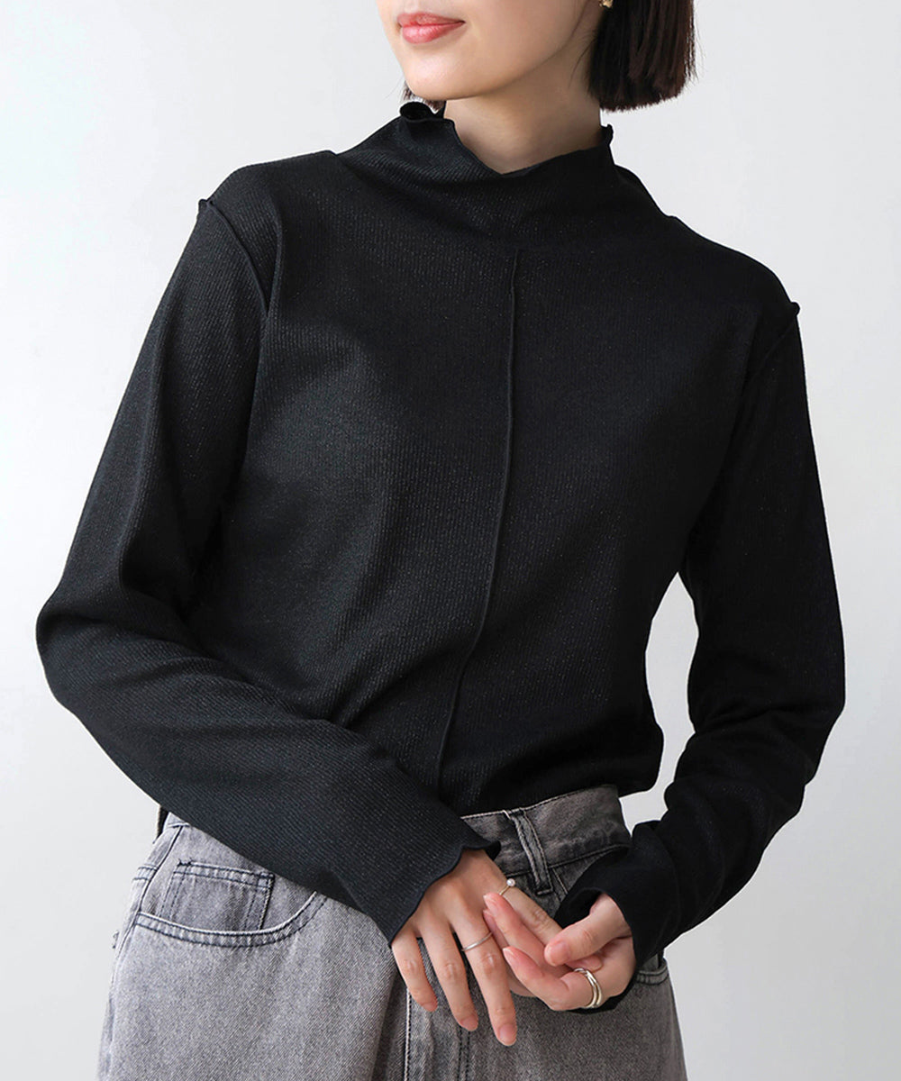 【再入荷】シルバーラメハイネックインナー