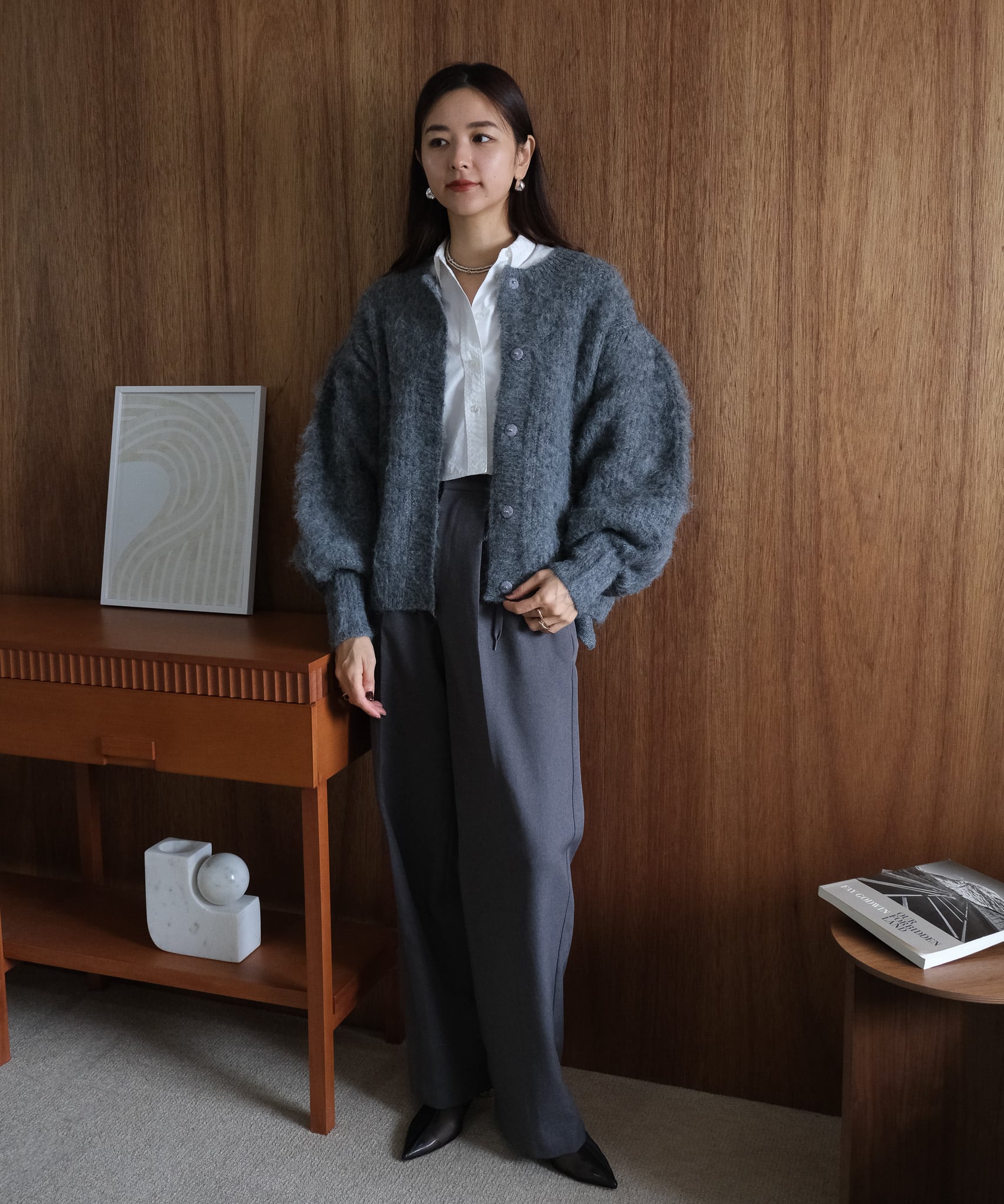 KEGAKI HALF CARDIGAN KNIT CD