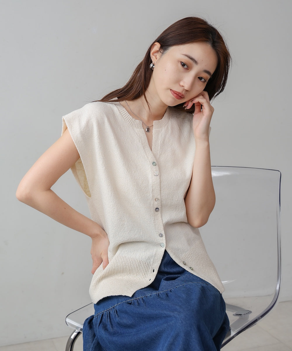 【新色追加】ミックス糸ニットベスト