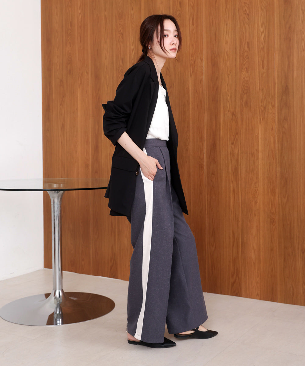 【S・Mサイズ展開】2WAYセンタープレスサイドラインパンツ