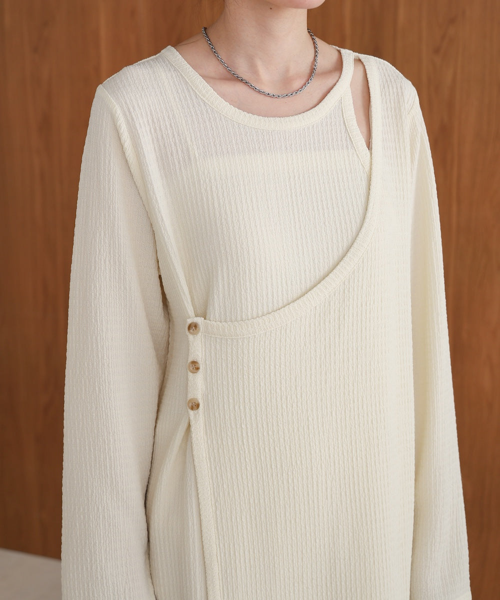 【低身長さん向けサイズあり】レイヤードデザインカットワンピース