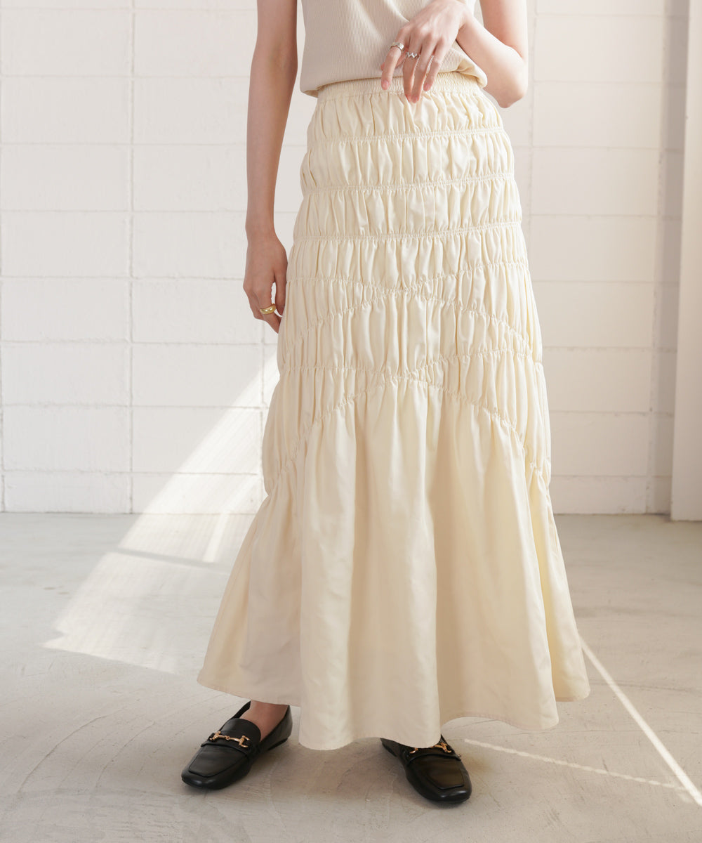 シャーリングギャザースカート