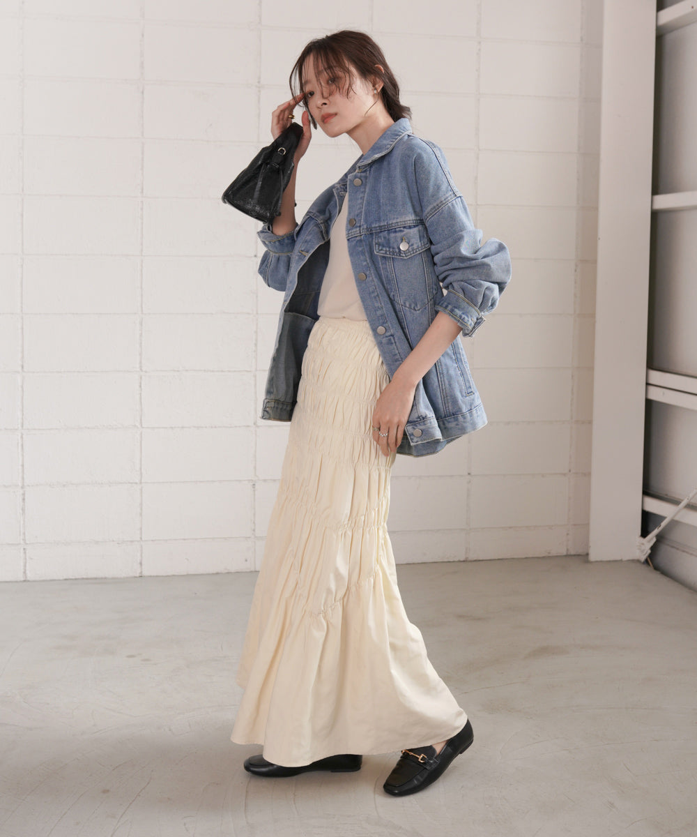 シャーリングギャザースカート