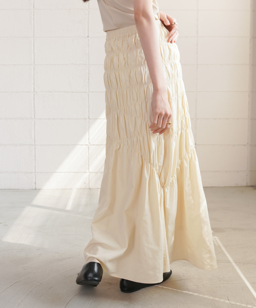 シャーリングギャザースカート