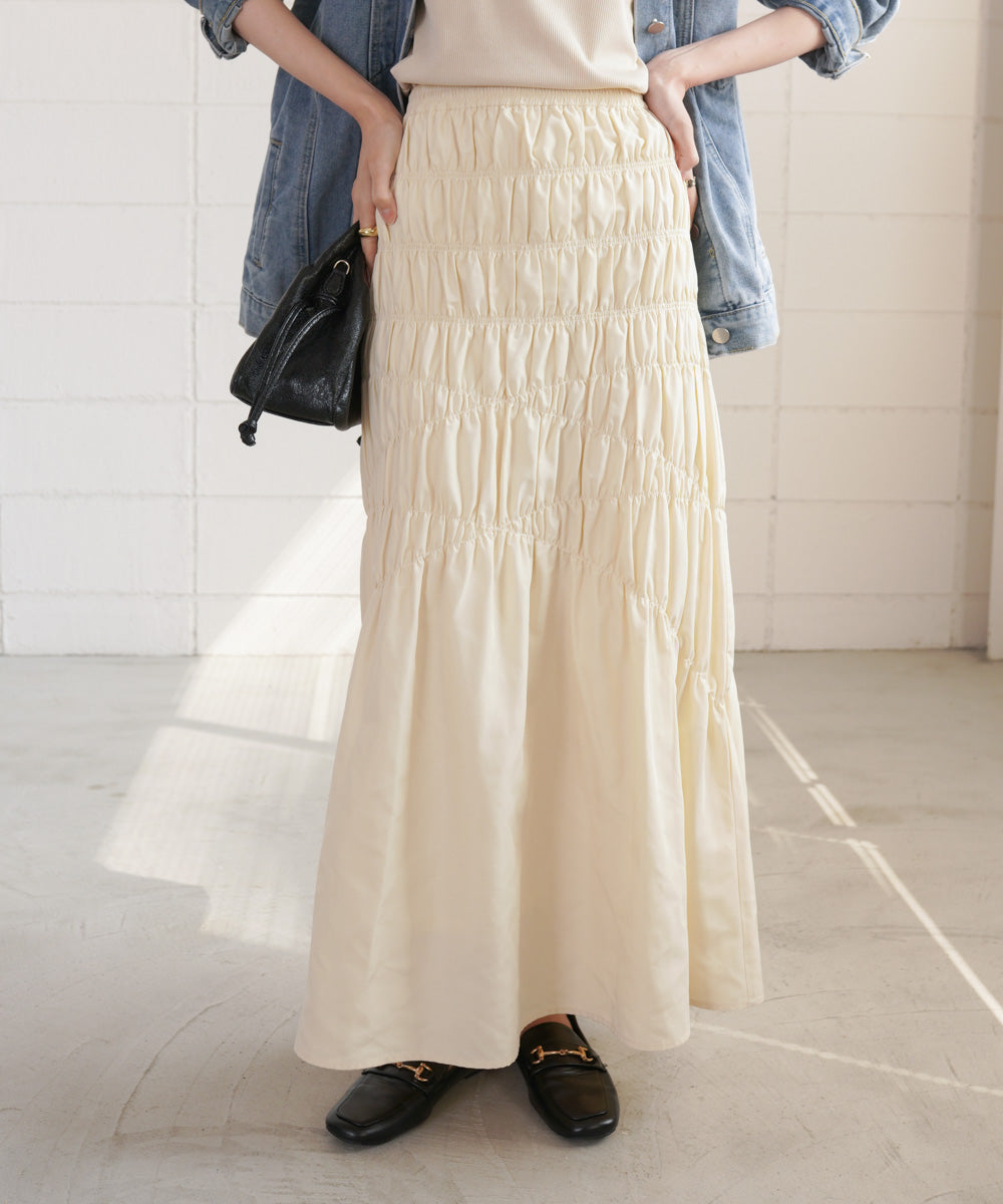 シャーリングギャザースカート