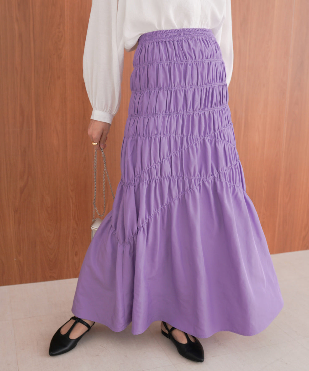 シャーリングギャザースカート