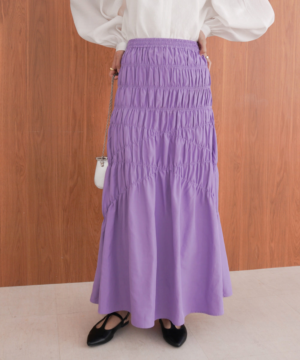 シャーリングギャザースカート