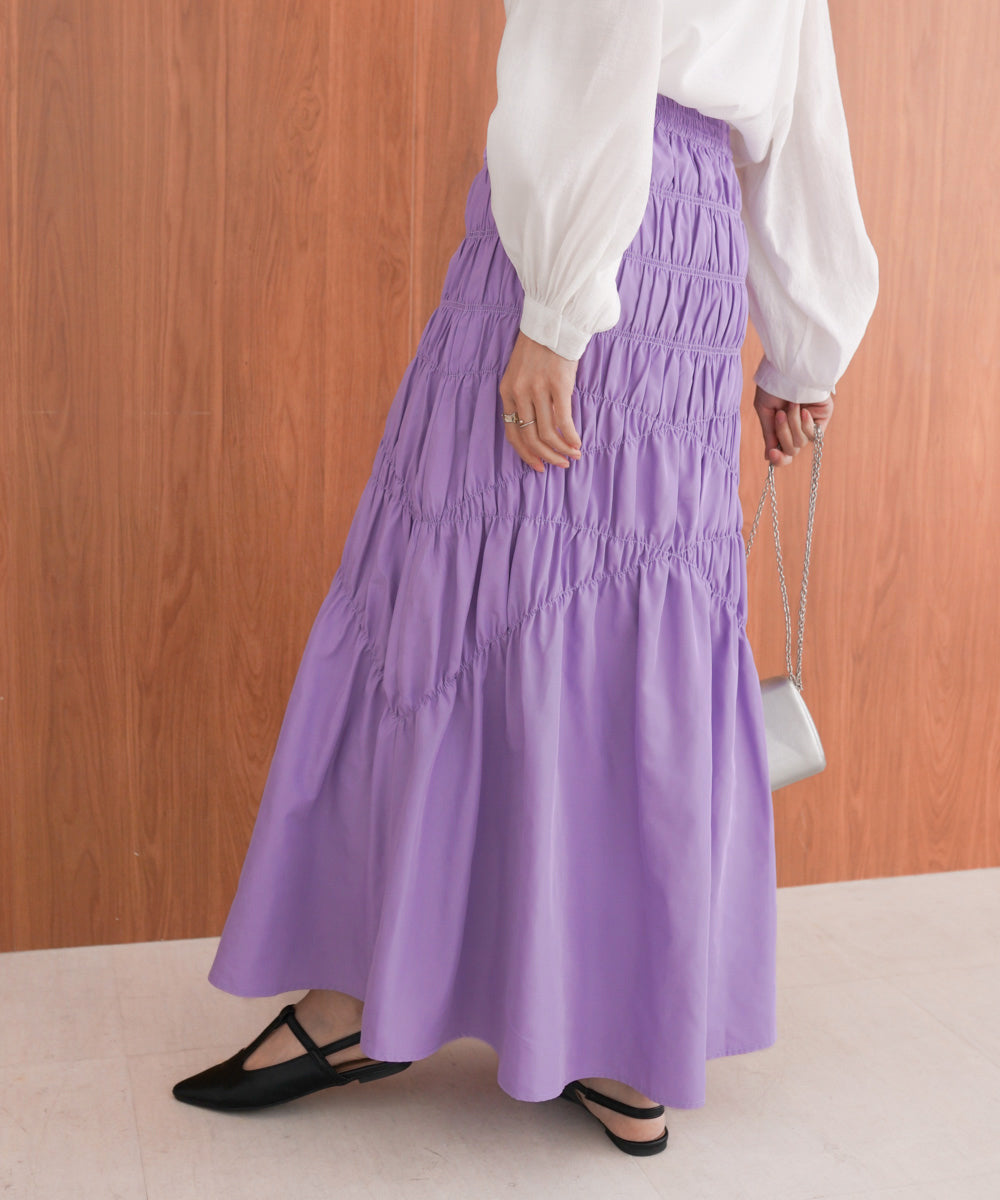 シャーリングギャザースカート