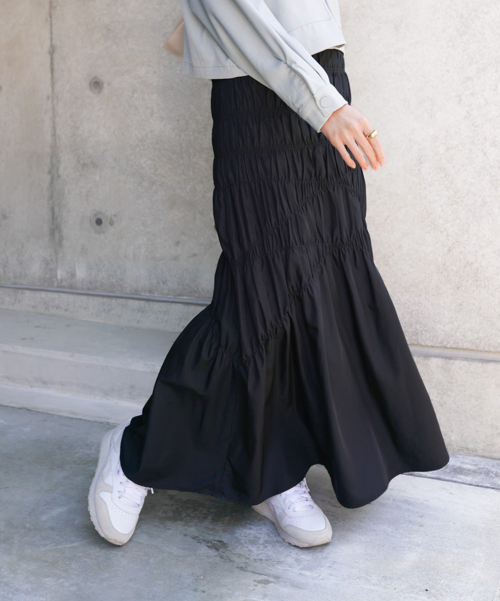 シャーリングギャザースカート