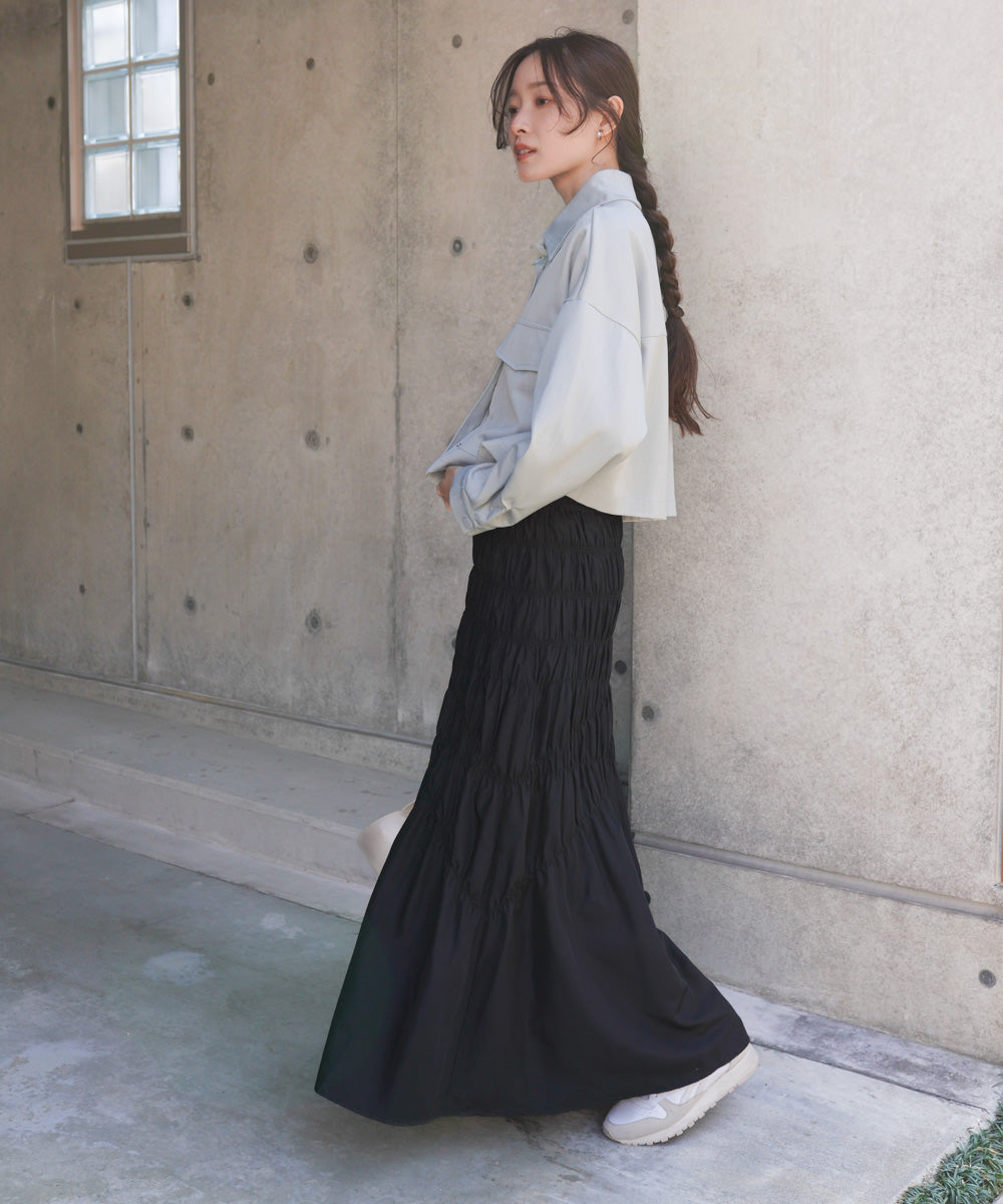 シャーリングギャザースカート