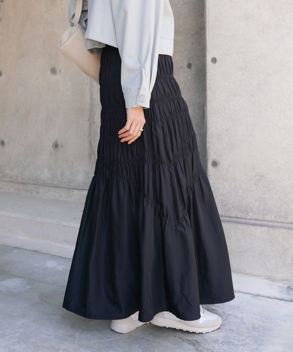 シャーリングギャザースカート