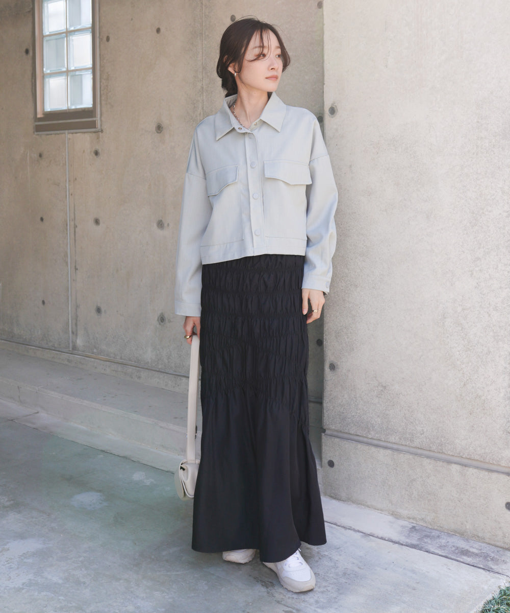 シャーリングギャザースカート