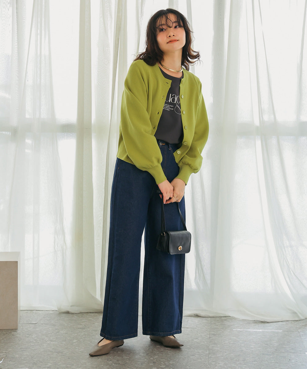 袖ドルマンニットカーディガン