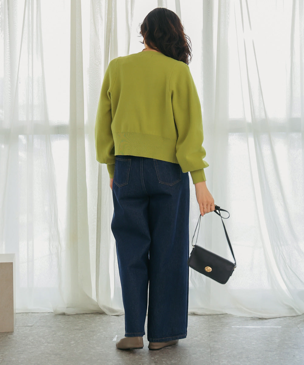 袖ドルマンニットカーディガン