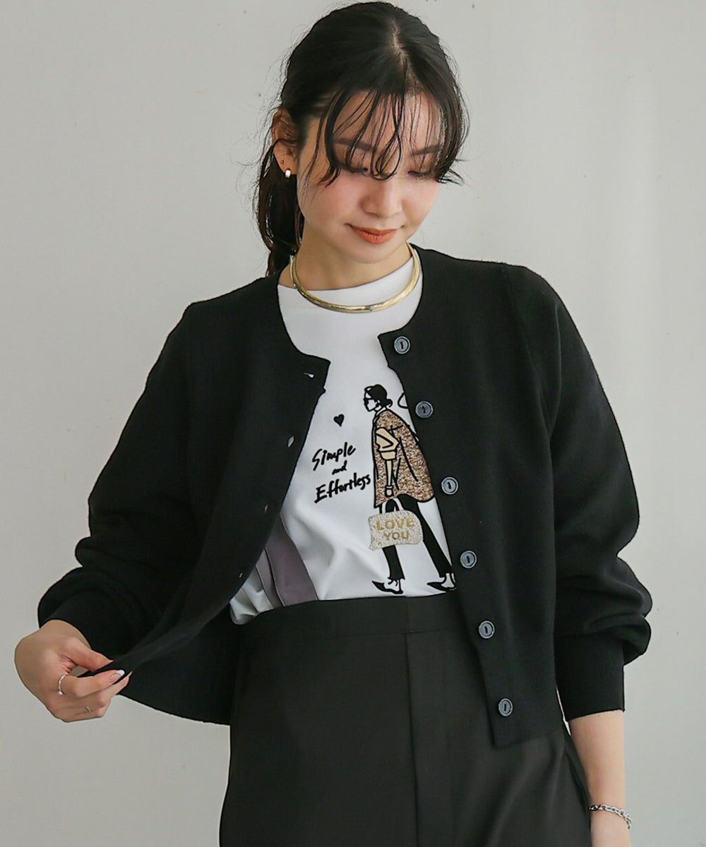 袖ドルマンニットカーディガン