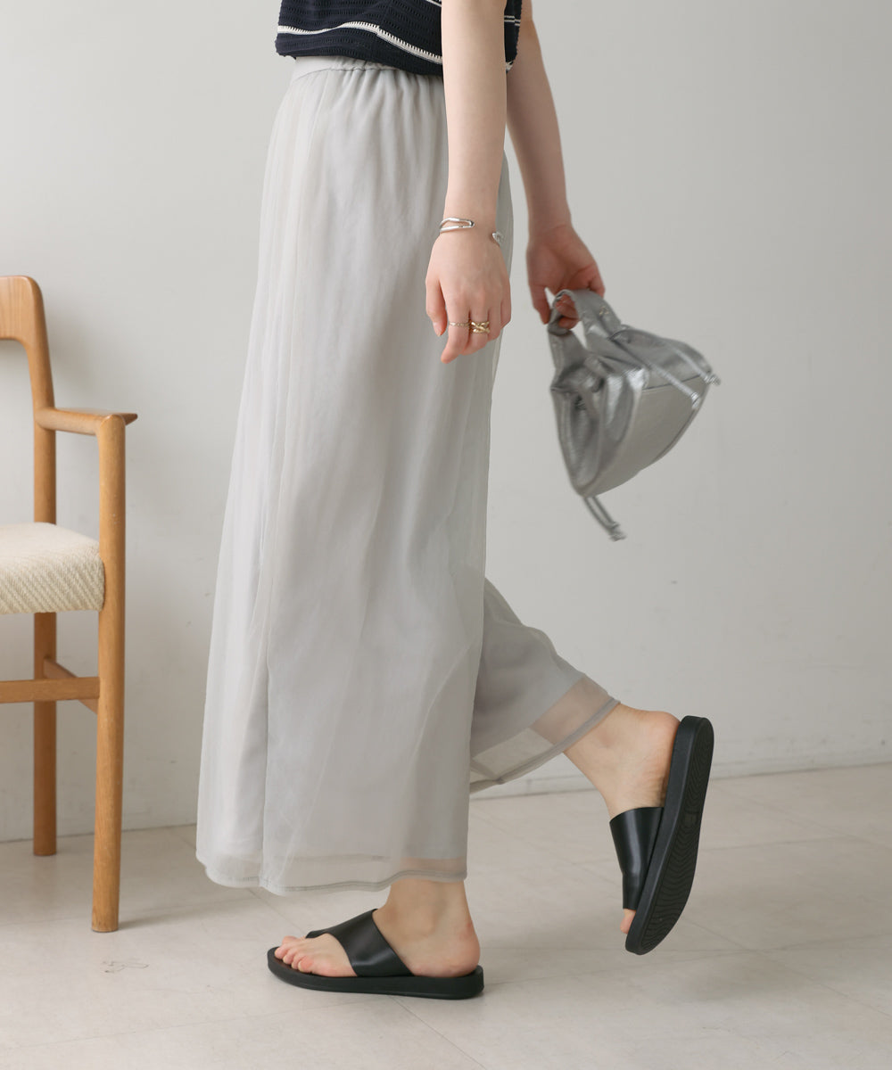 チュールワイドパンツ