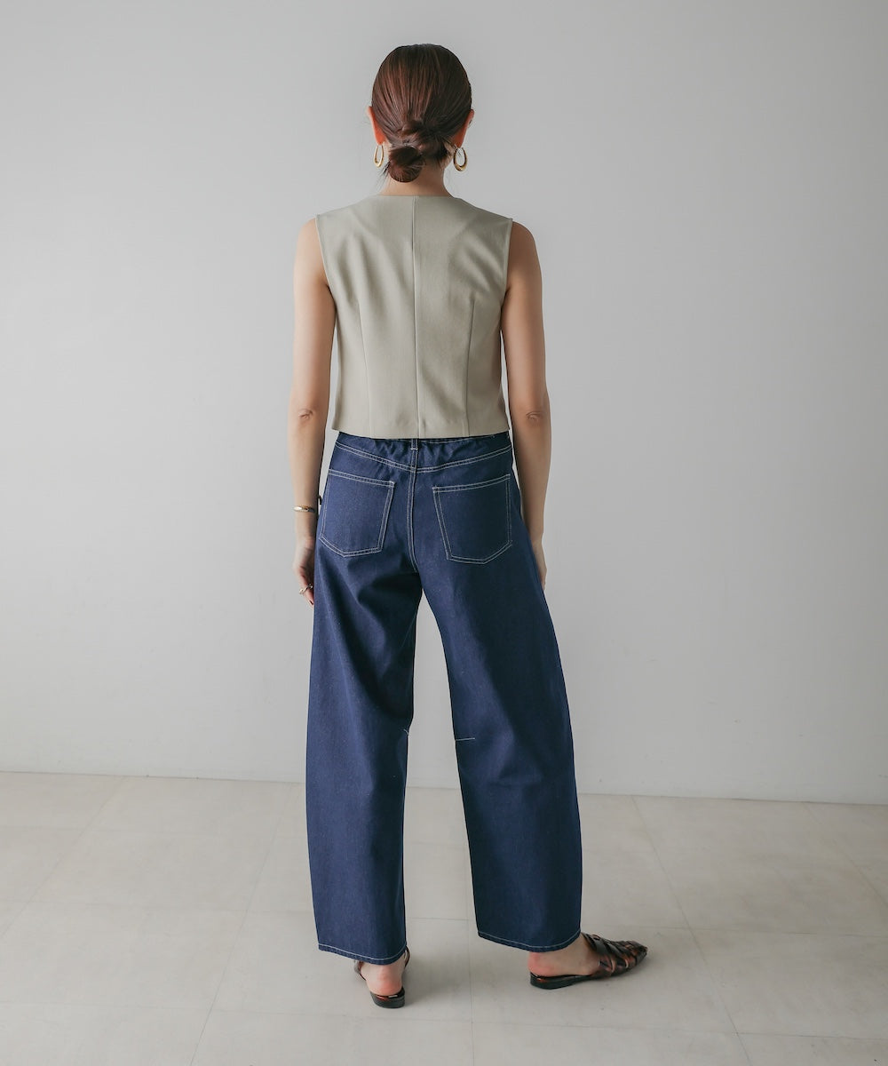 【M・Lサイズ展開】DENIM CURVE PANTS