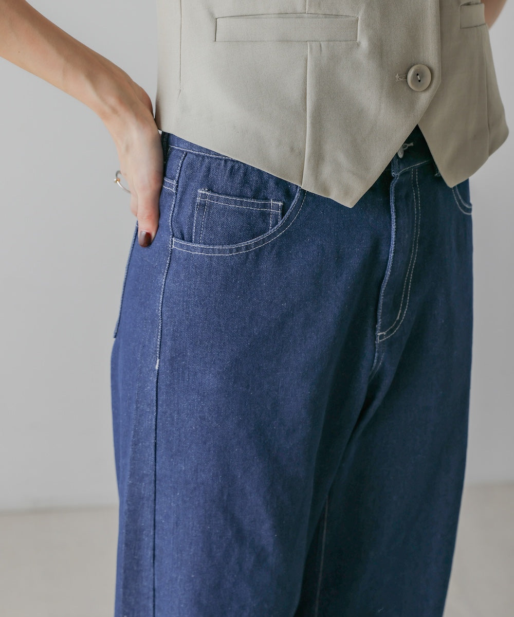 【M・Lサイズ展開】DENIM CURVE PANTS