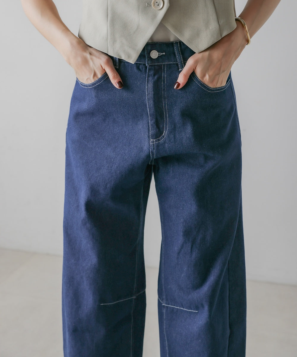【M・Lサイズ展開】DENIM CURVE PANTS