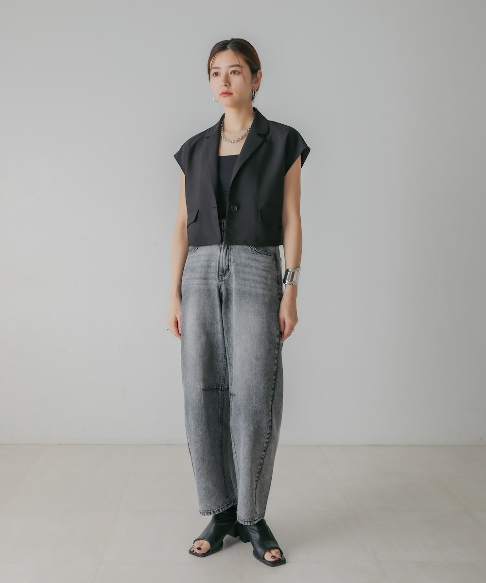 【M・Lサイズ展開】DENIM CURVE PANTS