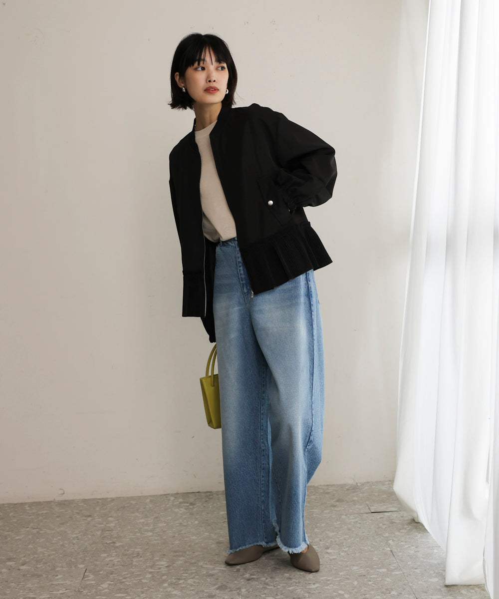 裾プリーツジャケット