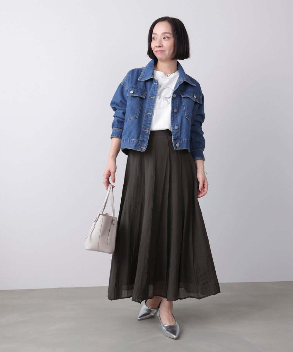 シアー綿タッチスカート