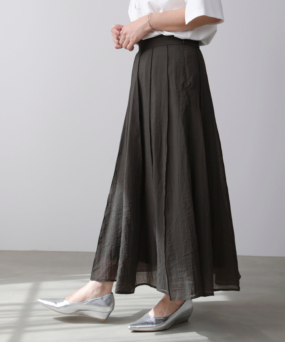 シアー綿タッチスカート