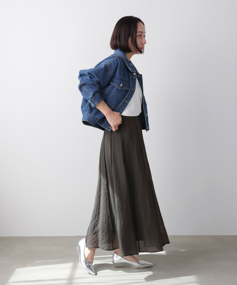 シアー綿タッチスカート
