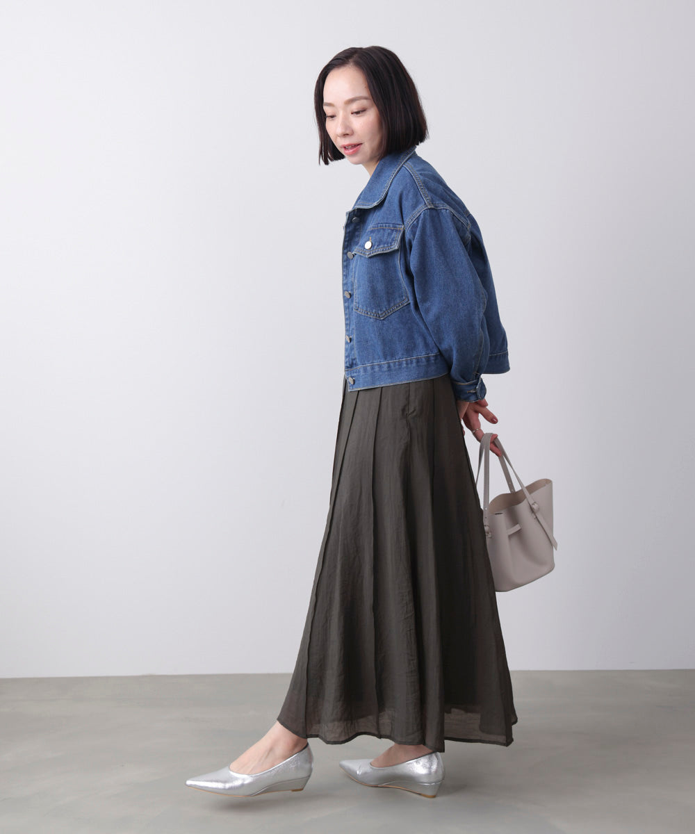 シアー綿タッチスカート