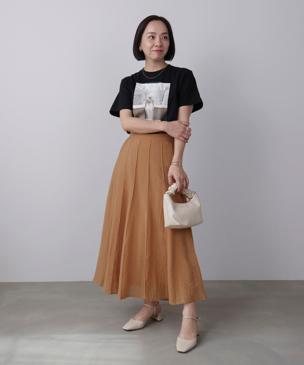 シアー綿タッチスカート