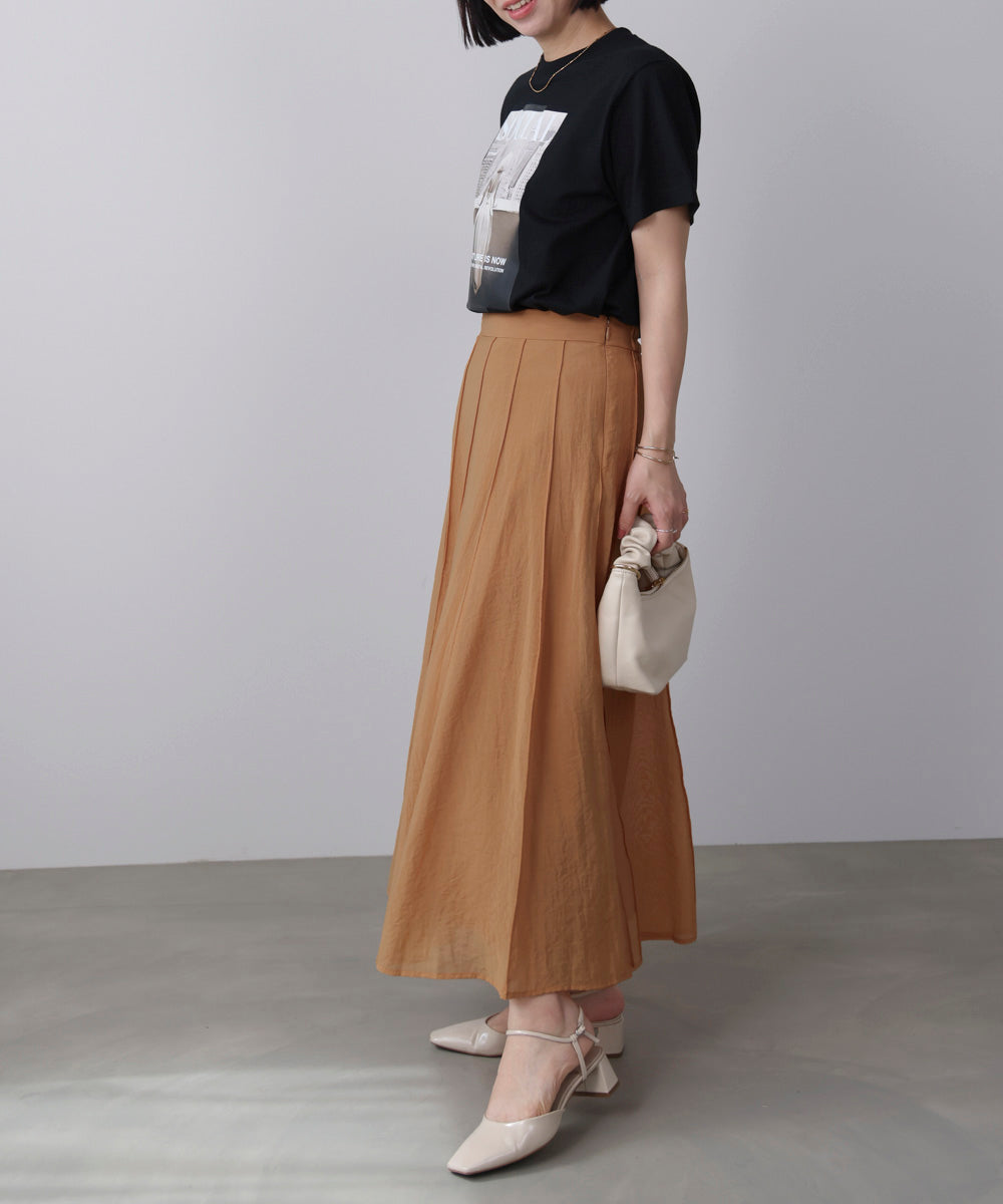 シアー綿タッチスカート