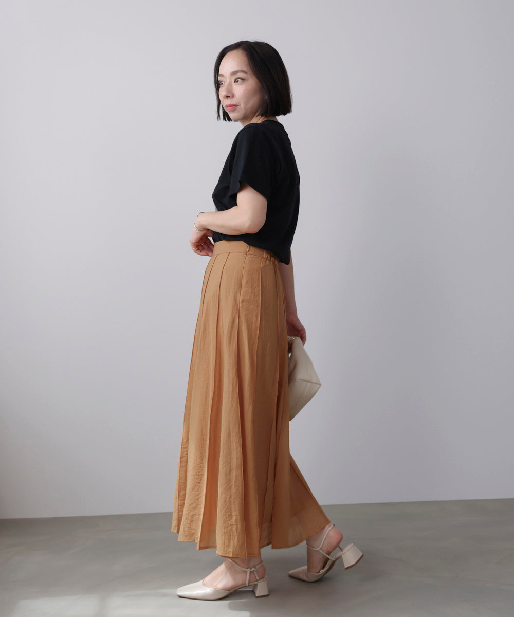 シアー綿タッチスカート