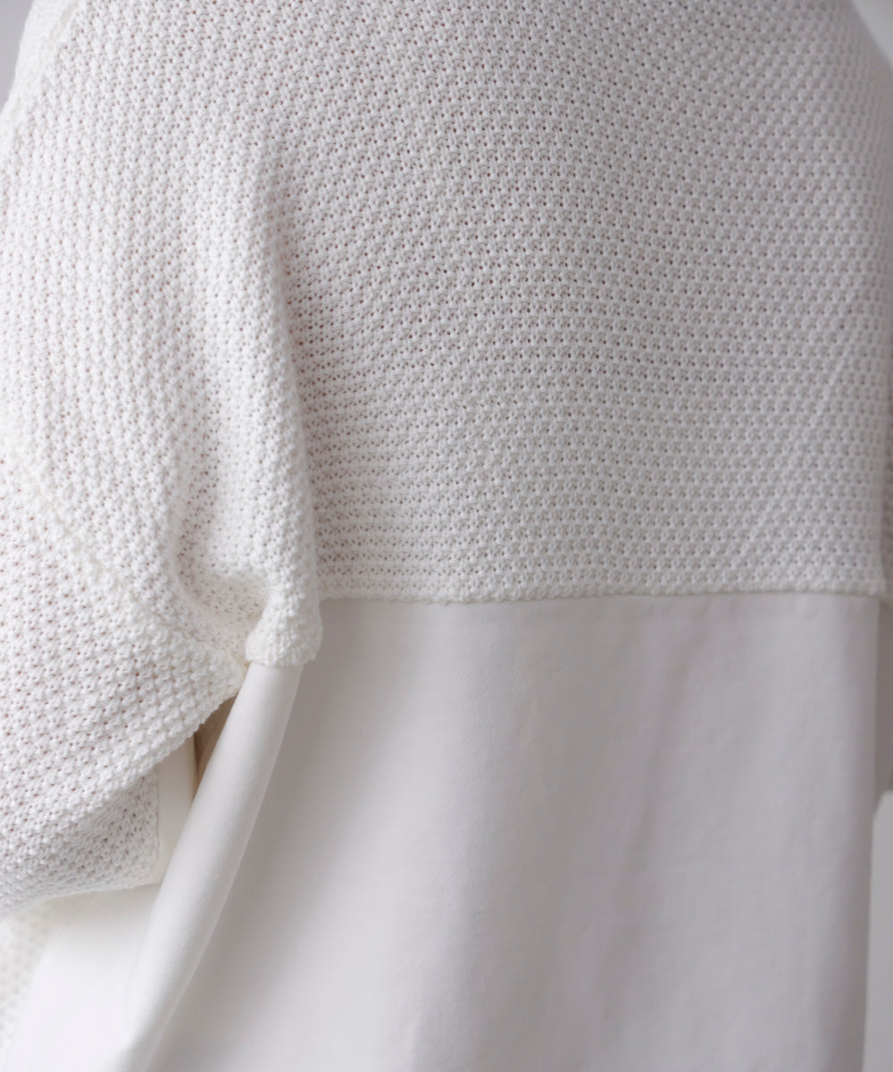 ケーブルデニムコンビニットプルオーバー