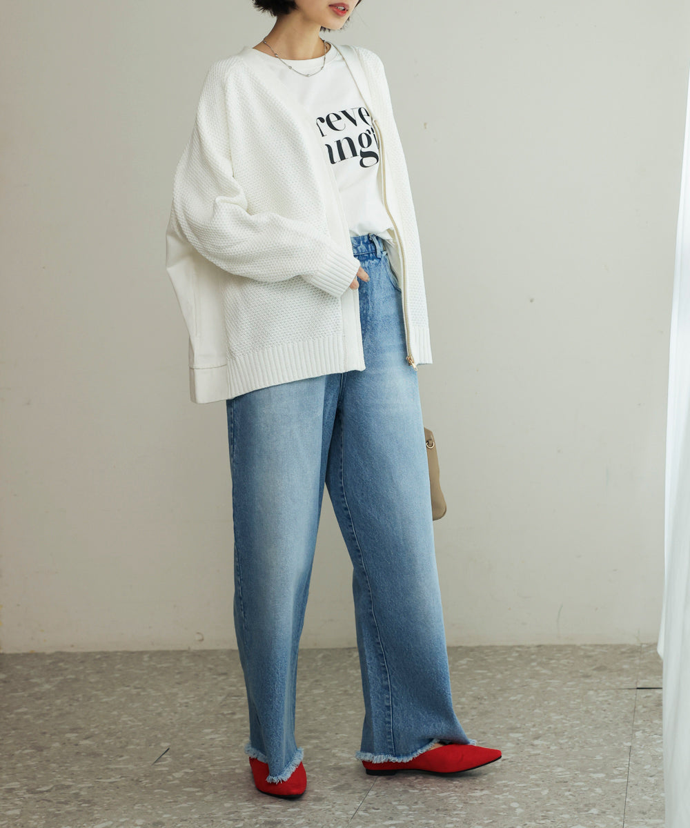 デニムコンビVZIPブルゾン