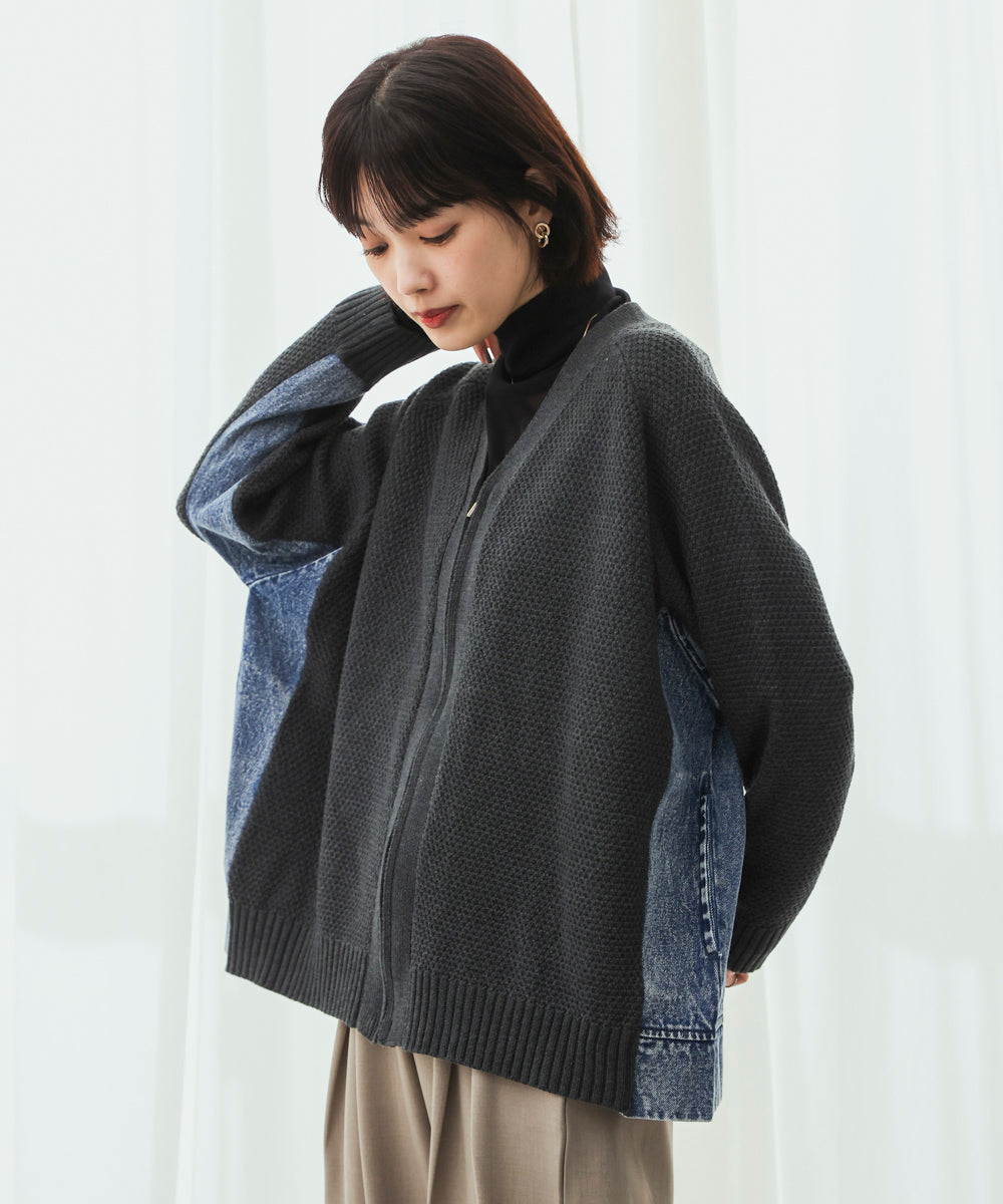 デニムコンビVZIPブルゾン