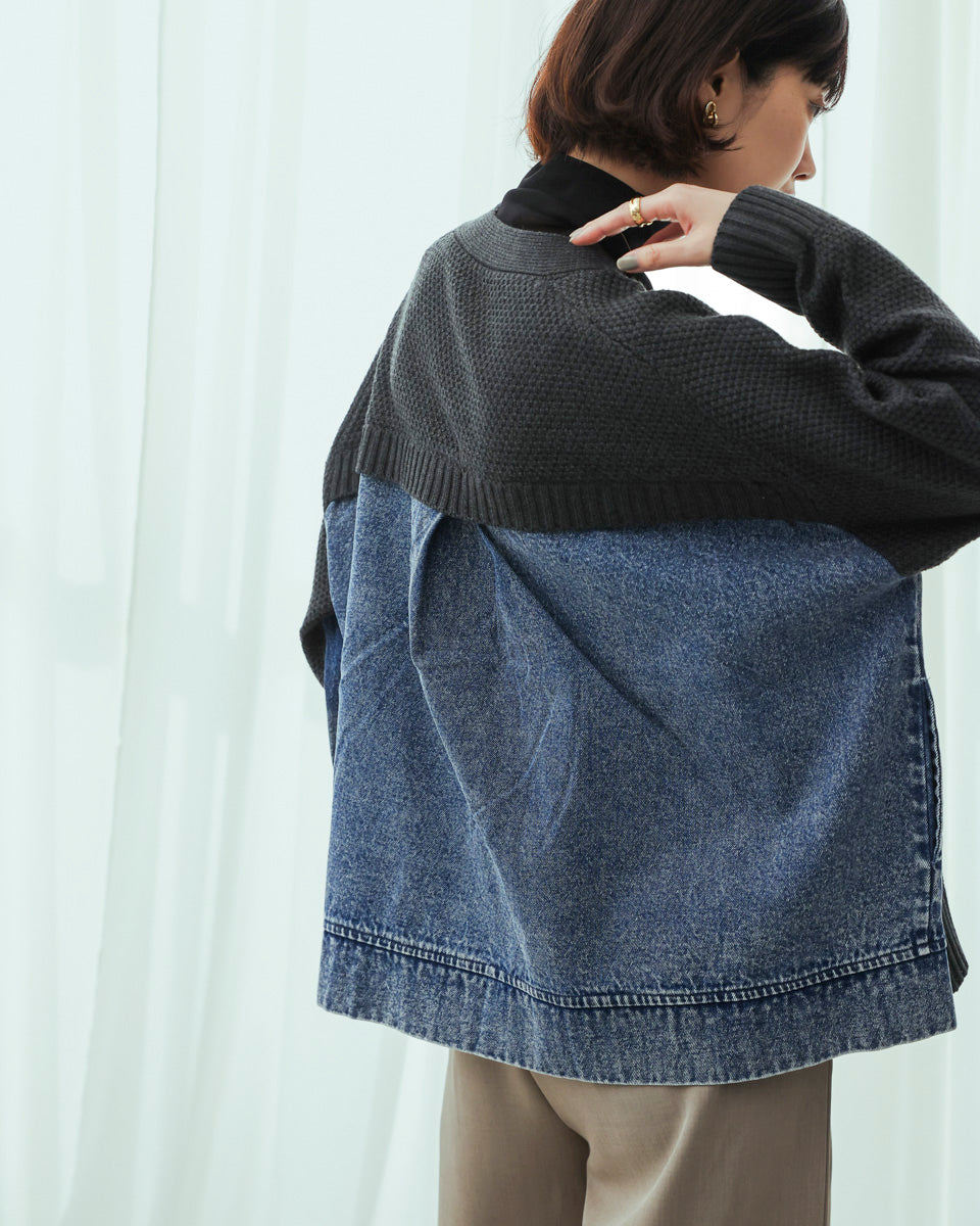 デニムコンビVZIPブルゾン