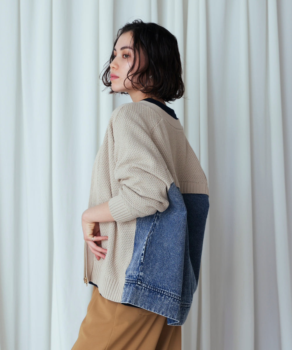 デニムコンビVZIPブルゾン