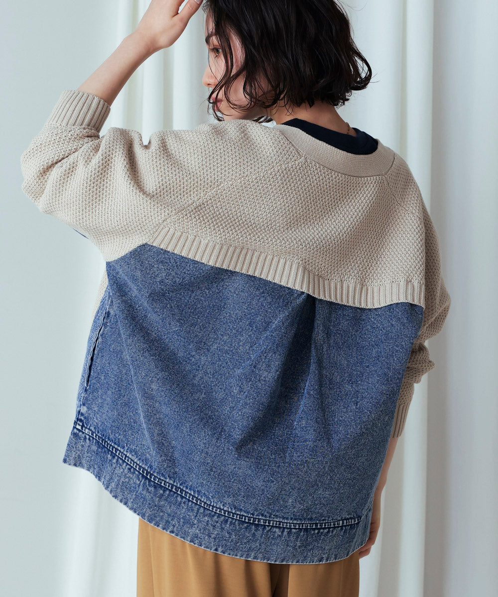 デニムコンビVZIPブルゾン