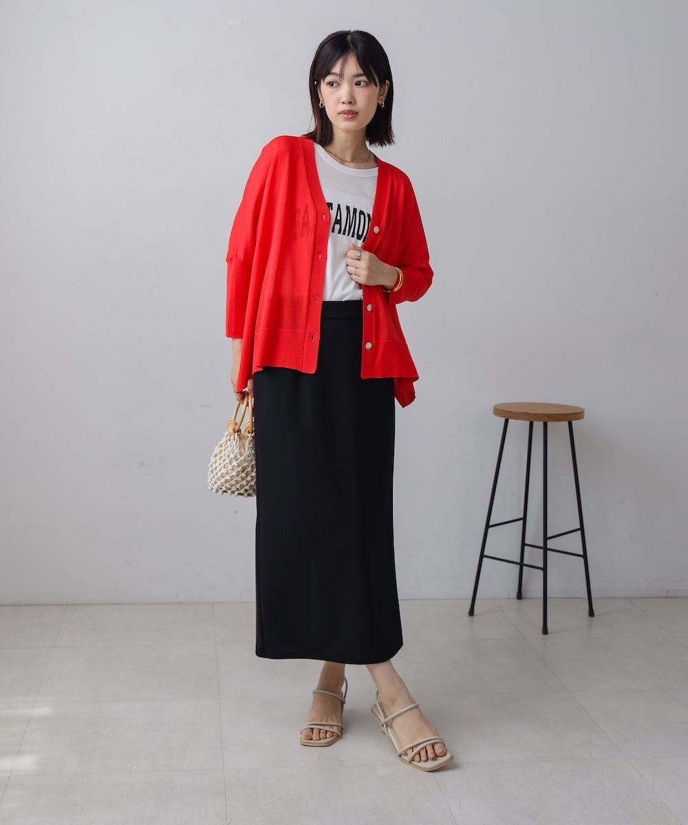 UVサラサラBOXシルエット前後差カーディガン