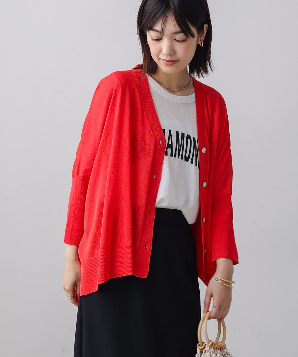UVサラサラBOXシルエット前後差カーディガン