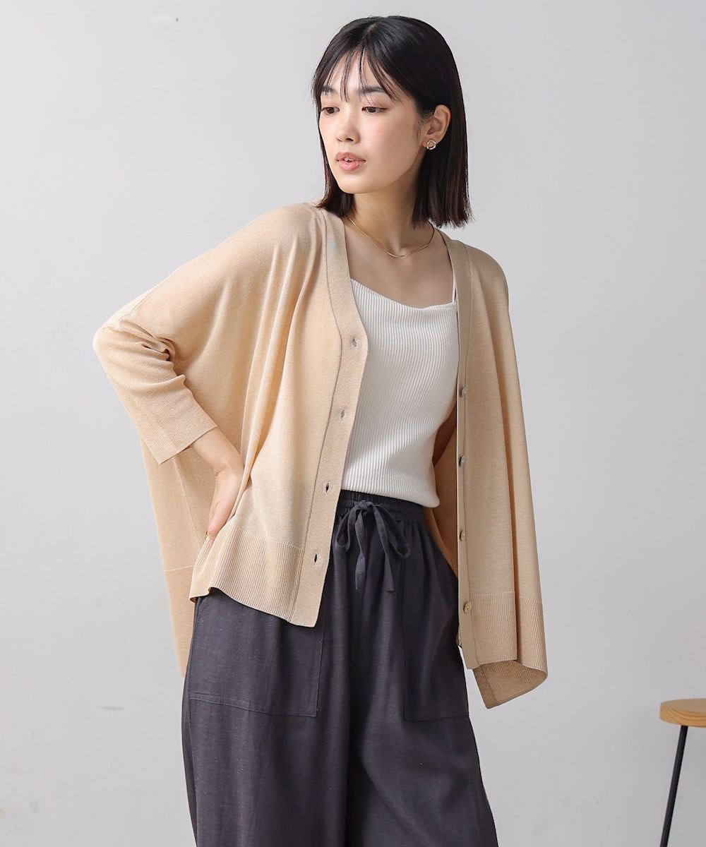 UVサラサラBOXシルエット前後差カーディガン